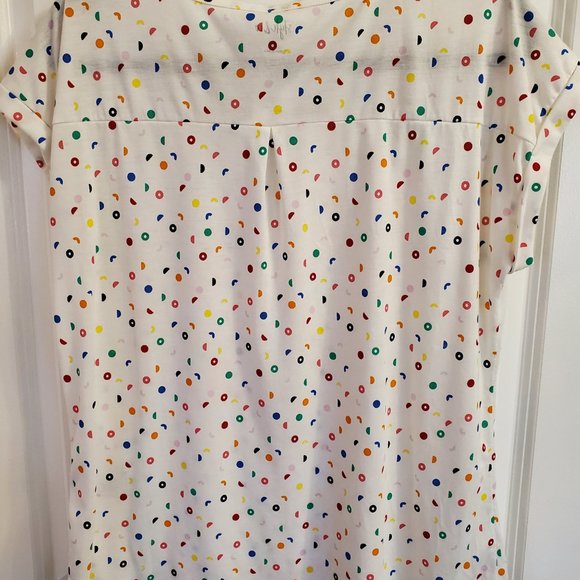 Style & Co white short sleeve multicolor dot knit top size XL - Picture 3 of 4